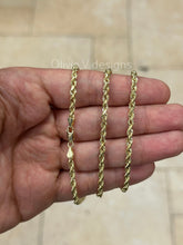 14K Yellow Gold 4mm Rope Chain 26'' Inch, 14K Gold Rope Chain, 14K Rope Chain, Rope Gold Chain, Diamond-Cut, Men, Woman